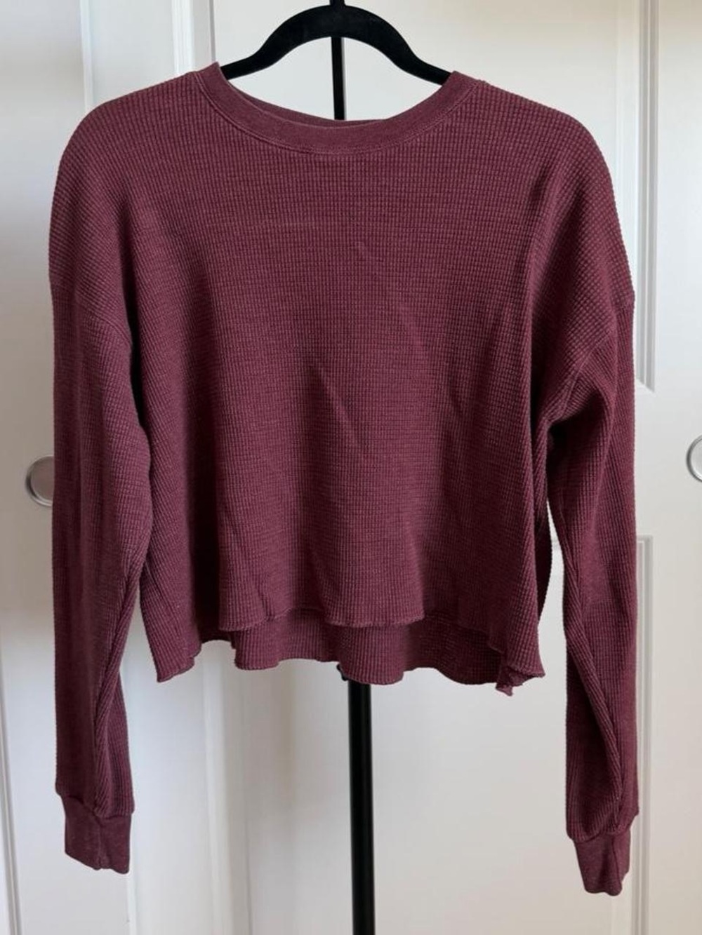 Aritzia TNA Burgundy Waffle Knit